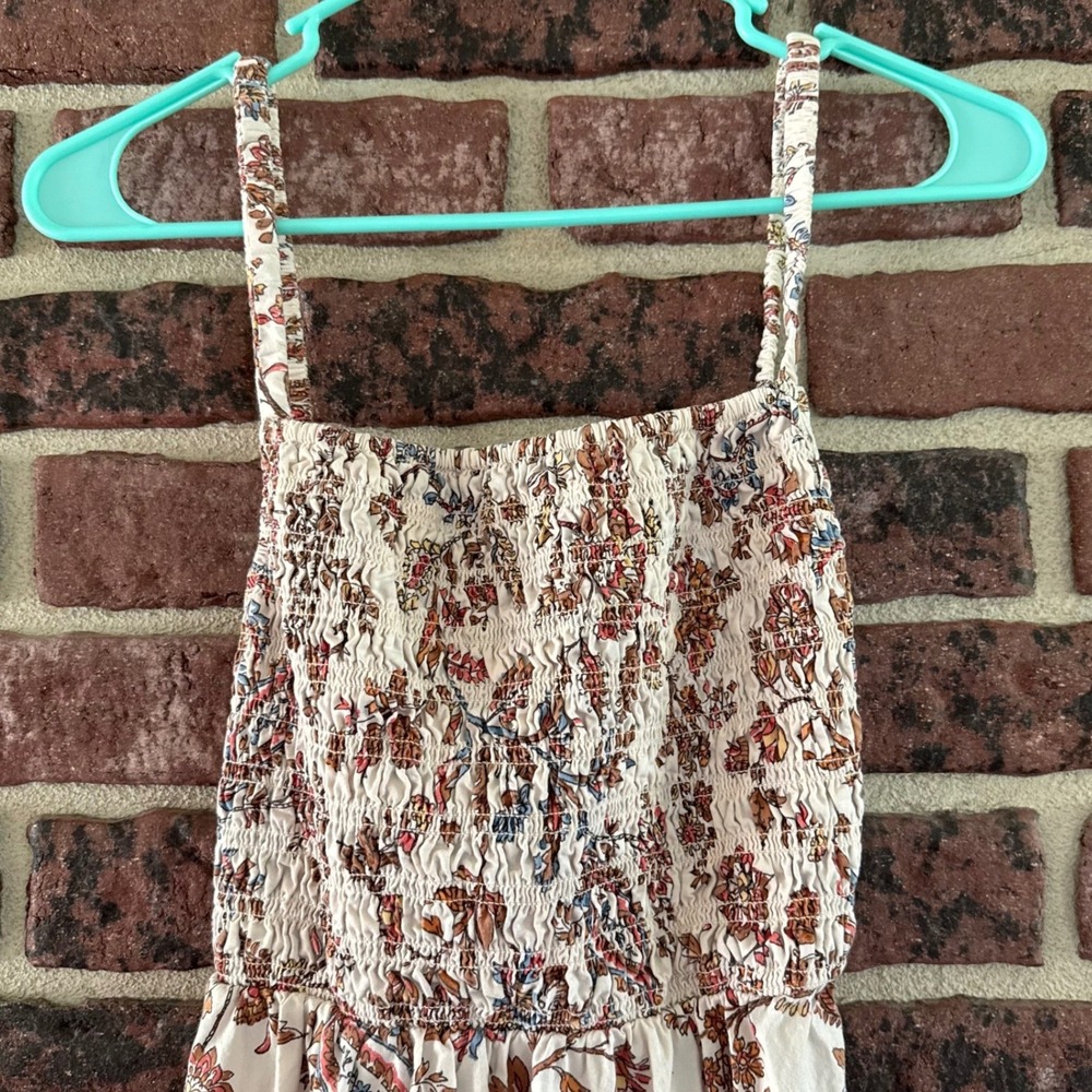 Old Navy Smocked Cutout Cami Midi Dress Tall Boho Flowy Prairie Romantic Floral - Picture 3 of 9